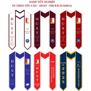 Sash tốt nghiệp HUST - bách khoa cổ V - cổ tròn